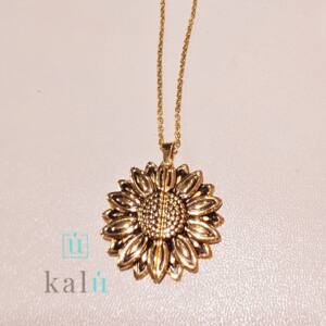 COLLAR GIRASOL MAMÁ DORADO