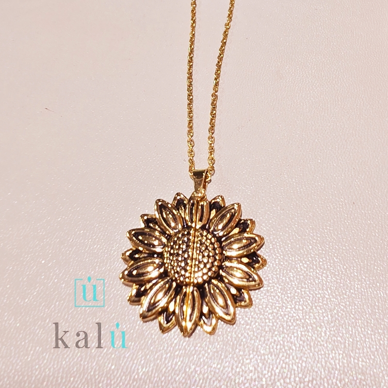 COLLAR GIRASOL MAMÁ DORADO