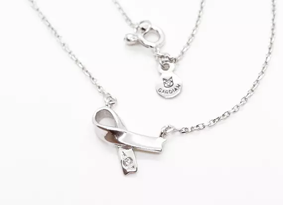 lazo diamante con baño de rodio